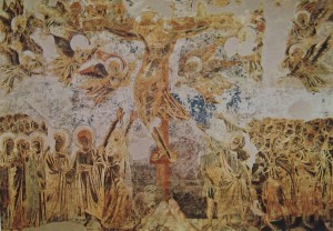 Crocifissione, cm. 350 x 690, Chiesa superiore di San Francesco (transetto sinistro), Assisi.